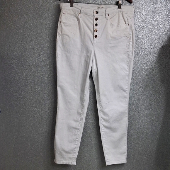 NWOT Nicole Miller New York White High Rise Jeans    Size 14 - Picture 1 of 10